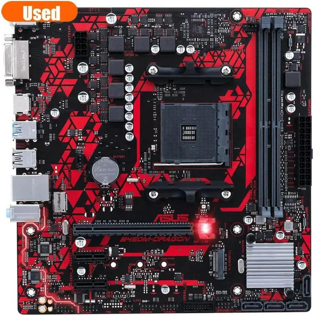 Alt view image 3 of 4 - B450M DRAGON mATX Desktop Motherboard AM4 Socket, B450 Chipset DDR4 RAM With M.2 Slot, USB3.2 DVI HDMI Video Output, Fully Tested Working Mainboard for AMD Ryzen CPU PC Build, Upgrade & Hardware Repai