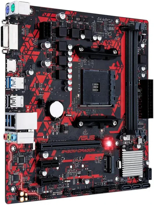 Alt view image 4 of 4 - B450M DRAGON mATX Desktop Motherboard AM4 Socket, B450 Chipset DDR4 RAM With M.2 Slot, USB3.2 DVI HDMI Video Output, Fully Tested Working Mainboard for AMD Ryzen CPU PC Build, Upgrade & Hardware Repai