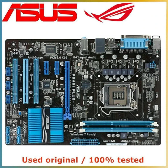 Main image of P8H61 PLUS Desktop Motherboard LGA1155 Socket H61 Chipset DDR3 Max 16G, SATA II PCIe2.0 X16 Slot, Fully Tested Working Mainboard for 2nd/3rd Gen Intel LGA1155 CPU Custom PC Build, Upgrade & Hardware R