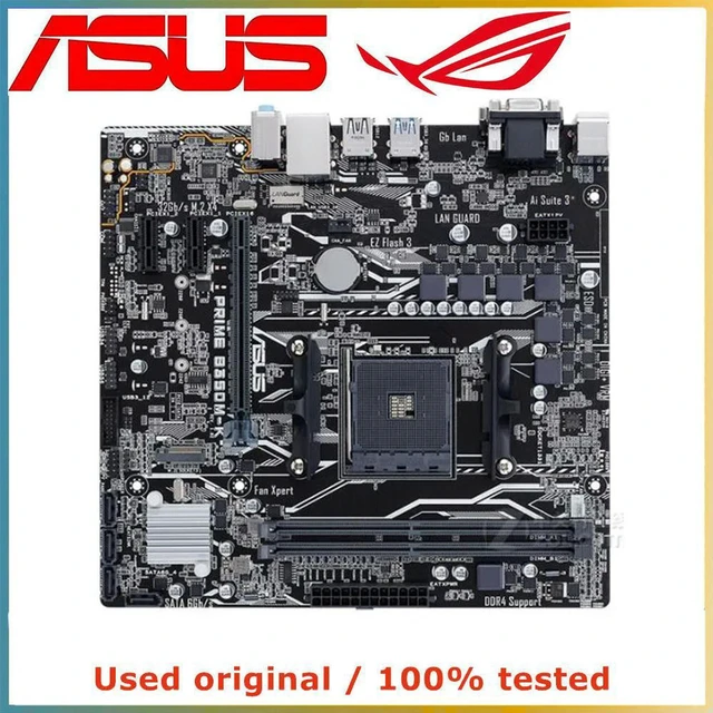 Alt view image 4 of 4 - PRIME B350M-K mATX Desktop Motherboard B350 Chipset AM4 Socket DDR4 Up To 32G, SATA III PCIe3.0 X16 Slot, Fully Tested Working Mainboard for AMD Ryzen CPU DIY PC Build, Upgrade & Hardware Repair