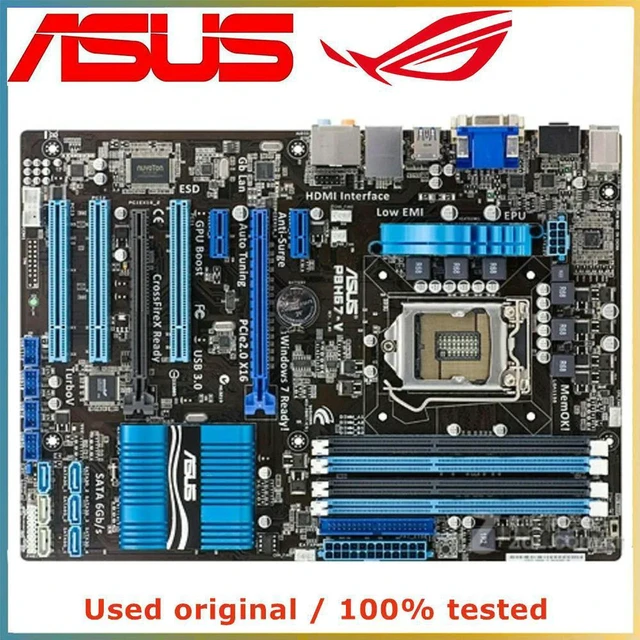 Alt view image 4 of 4 - P8H67-V ATX Desktop Motherboard H67 Chipset LGA1155 DDR4?No, DDR3 Up To 32G, SATA III PCIe3.0 X16 Slot, Fully Tested Working Mainboard Replacement for Desktop PC Build, Upgrade & Hardware Repair