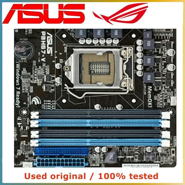 Alt view image 2 of 4 - P8H67-V ATX Desktop Motherboard H67 Chipset LGA1155 DDR4?No, DDR3 Up To 32G, SATA III PCIe3.0 X16 Slot, Fully Tested Working Mainboard Replacement for Desktop PC Build, Upgrade & Hardware Repair