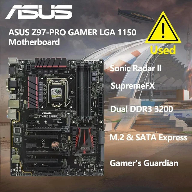 Alt view image 2 of 4 - Z97 PRO GAMER ATX Desktop Motherboard, Z97 Chipset LGA1150 Socket DDR3 Mainboard, Supports i7-4790K i5-4670K CPU, Max 32GB RAM, M.2 SATA3 PCI-E3.0 X16 & 6×USB3.0