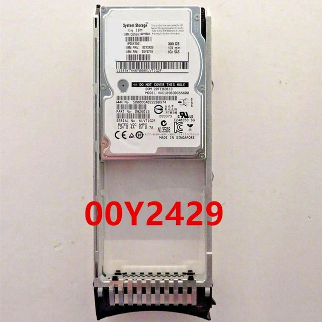Main image of 300GB 2.5" SAS 6Gb/s Internal Server Hard Drive, 10000RPM 32MB Cache for V3500 V3700 Storage, HDD Replacement Part 00Y2429 00Y2501 for Server Array Upgrade