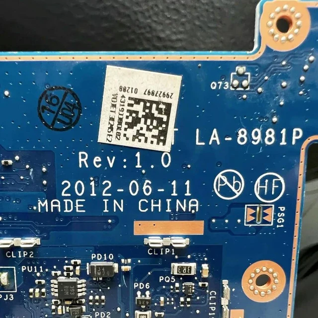 Alt view image 3 of 4 - Notebook Motherboard Part LA-8981P for V0JET, PCB Version LA-8981P REV:1.0, Fully Tested Working Replacement Mainboard