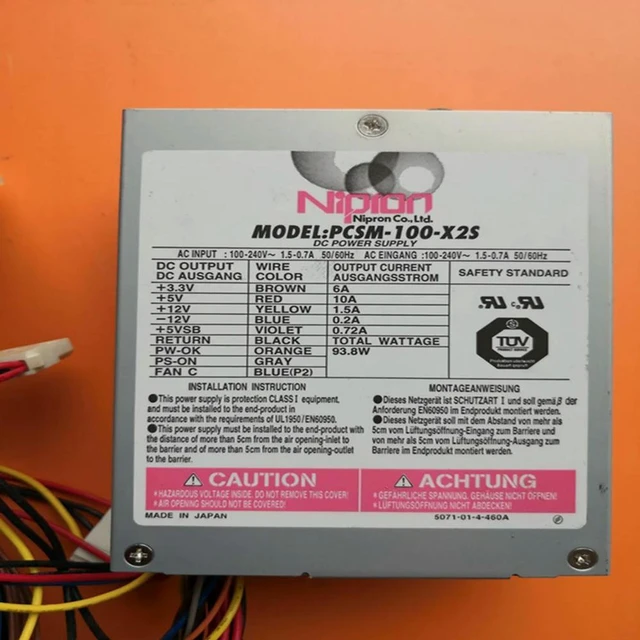 Alt view image 4 of 4 - 100W Switching Power Supply for Nipron, Model PCSM-100-X2S, Nearly New PSU Replacement Module for Industrial Equipment
Production Code: PSU-NIPRON-100W-PCSM-100-X2S