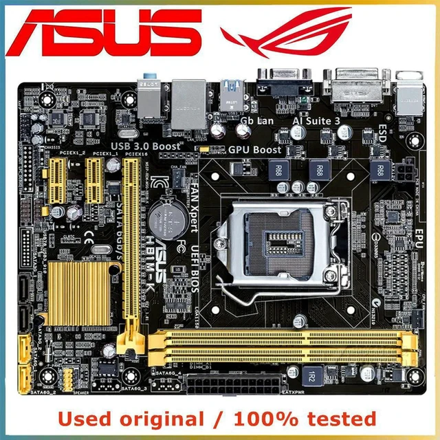 Alt view image 4 of 4 - Desktop Motherboard for H81M-K, H81 Chipset LGA1150 DDR3 Mainboard, Supports Max 16GB RAM, SATA III PCI-E 3.0 X16 Slot, Fully Tested Working Replacement System Board