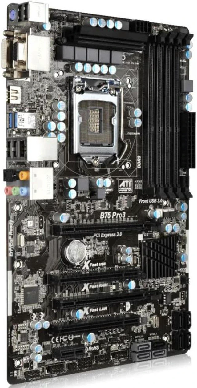 Alt view image 3 of 3 - Desktop Motherboard B75 Pro3, B70 Chipset LGA1155 DDR3 Mainboard, Fully Tested Working Replacement System Board