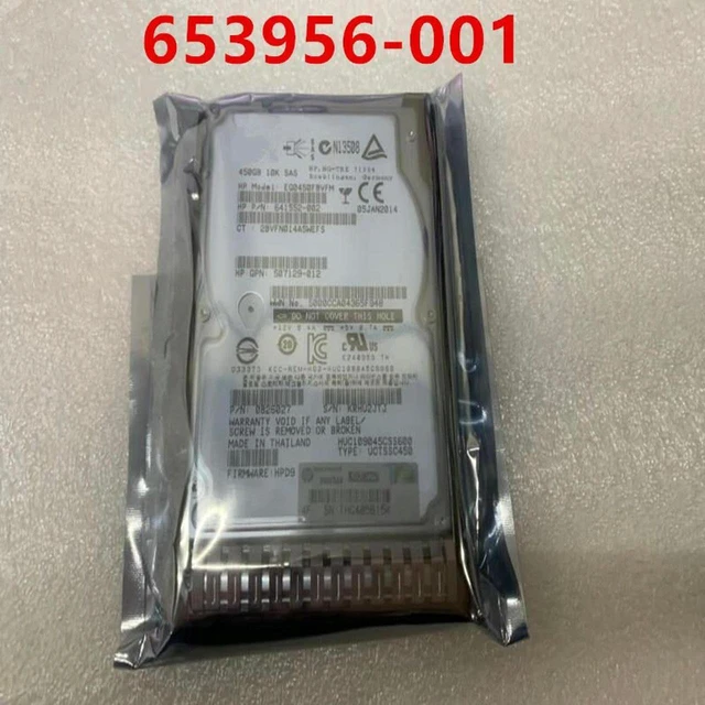 Main image of 450GB 2.5" SAS 6Gb/s Internal Server Hard Drive, 10000RPM 64MB Cache, Part 653956-001 652572-B21, Replacement Enterprise HDD for Server Storage Array