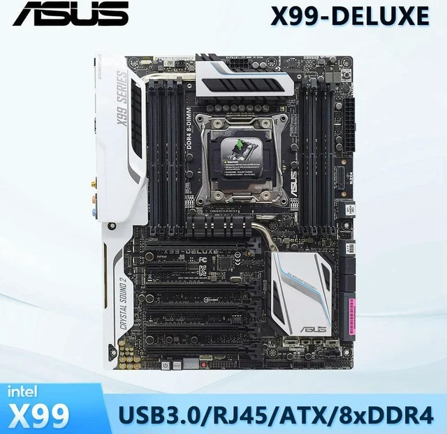 Alt view image 3 of 4 - Desktop Server Motherboard X99-DELUXE, X99 Chipset LGA2011-3 Socket, Supports Xeon E5-1620 V3 E5-1630 V3 E5-1650 V3 E5-1660 V3 E5-2620 V3, Replacement Mainboard