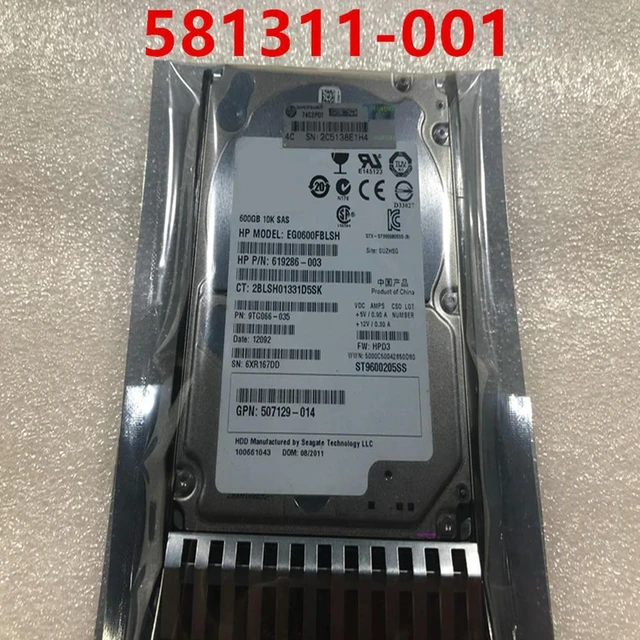 Alt view image 2 of 2 - 600GB 2.5" SAS 6Gb/s Internal Server Hard Drive, 10000RPM 64MB Cache Part 581286-B21 581311-001, HGST Enterprise HDD Replacement for Server Storage Array