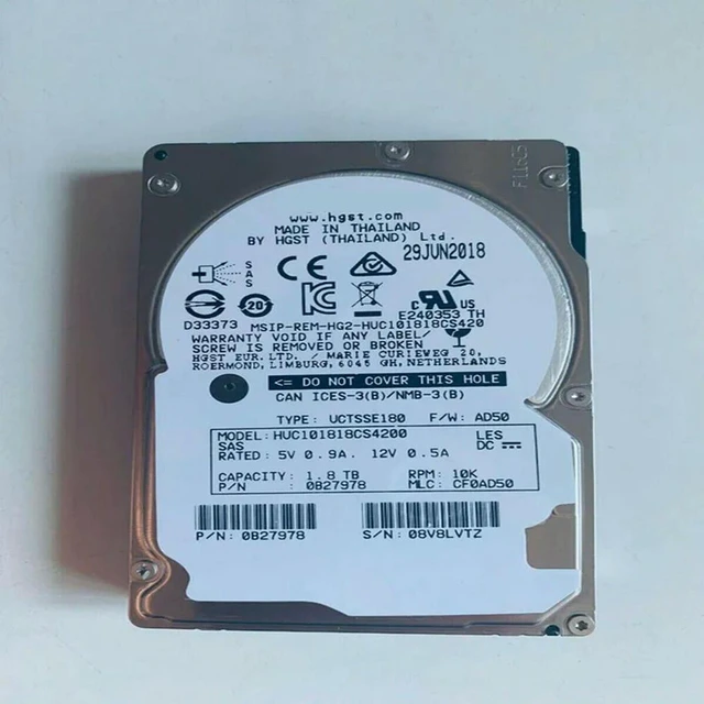 Alt view image 2 of 3 - HGST 1.8TB 2.5" SAS 12Gb/s Internal Server Hard Drive, 10000RPM 128MB Cache Model HUC101818CS4200, Enterprise Replacement HDD for Server Storage Array