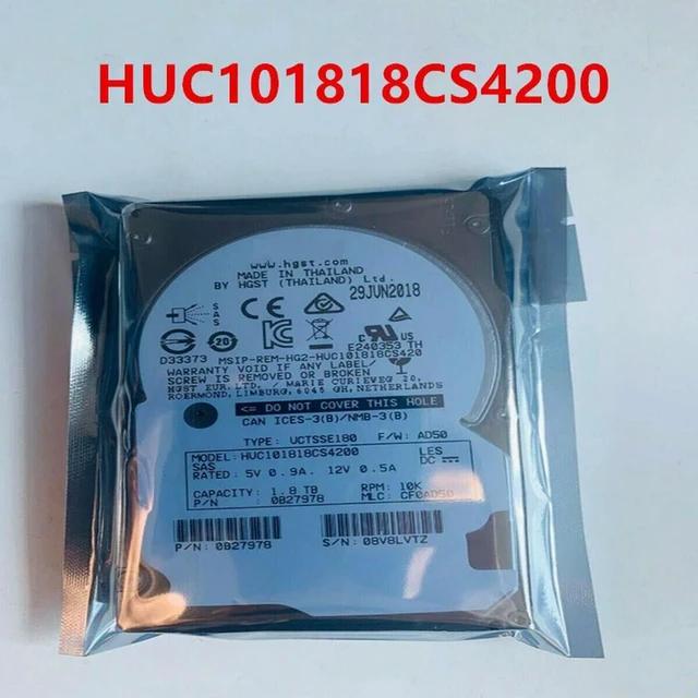 Alt view image 2 of 3 - HGST 1.8TB 2.5" SAS 12Gb/s Internal Server Hard Drive, 10000RPM 128MB Cache Model HUC101818CS4200, Enterprise Replacement HDD for Server Storage Array