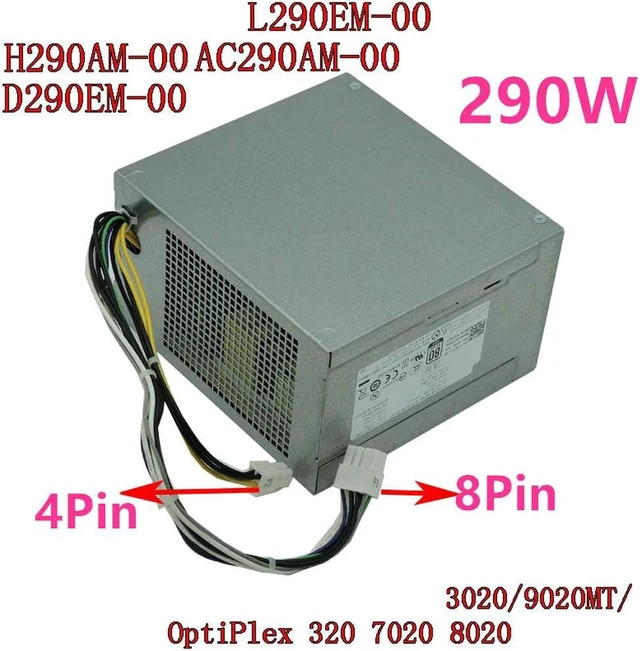 Main image of 290W Business Desktop Power Supply for OptiPlex 7020 8020 9020, Model AC290AM-00 AC290EM-00 L290EM-00 H290AM-00 PCB045 B290EM-01, Replacement PSU Fully Tested Working
