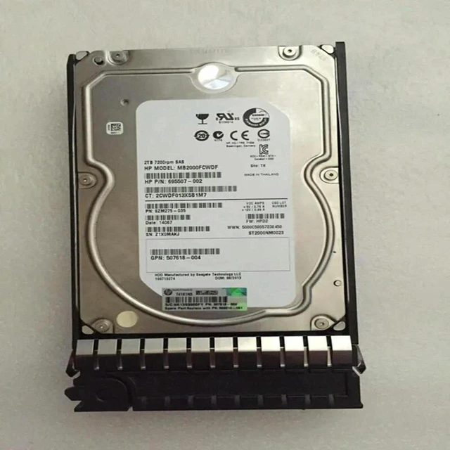 Main image of 2TB 3.5" Server SAS Hard Drive for G6 G7, Part 507616-B21 508010-001 6Gb/s 7200RPM 64MB Cache Internal HDD, Fully Tested Working Replacement Hard Disk
