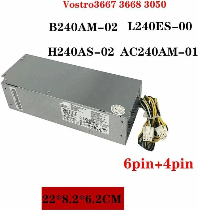 Alt view image 2 of 4 - 240W Desktop Power Supply for V3268 3660 3667 3050 7050 MT, 6Pin Part H240ES-02 HU240AS-02 H240EM-00 L240AM-00 H240AM-02 H240AM-03, Fully Tested Working Replacement PSU