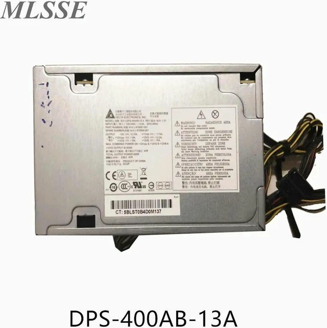 Main image of 400W Desktop Power Supply for Z210 Z220 Workstation, Part 619397-001 619564-001 Model DPS-400AB-13A, Fully Tested Working Replacement PSU