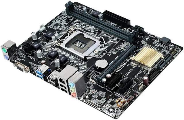 Alt view image 4 of 4 - M-ATX Desktop Motherboard H110M-F, LGA1151 Socket for 6th/7th Gen Intel CPU, DDR4 Memory Slots, Fully Tested Working Replacement Mainboard