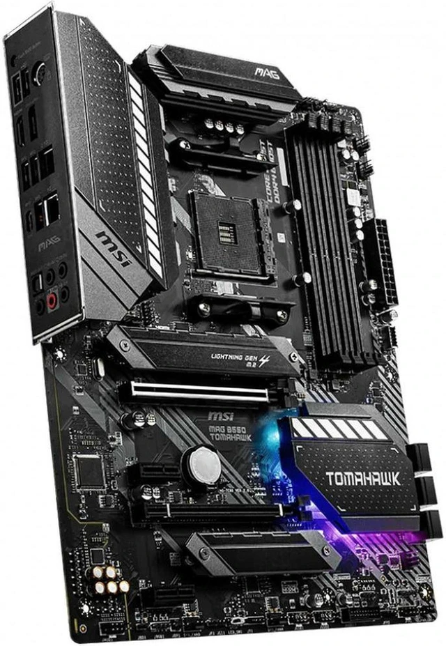 Alt view image 4 of 4 - ATX Gaming Motherboard MAG B550 TOMAHAWK, AMD B550 Chipset AM4 Socket, Supports Ryzen 5 5600G 5600, Ryzen7 5700X3D 5800X3D, Ryzen9 5900 5950X, Fully Tested Working Replacement Mainboard