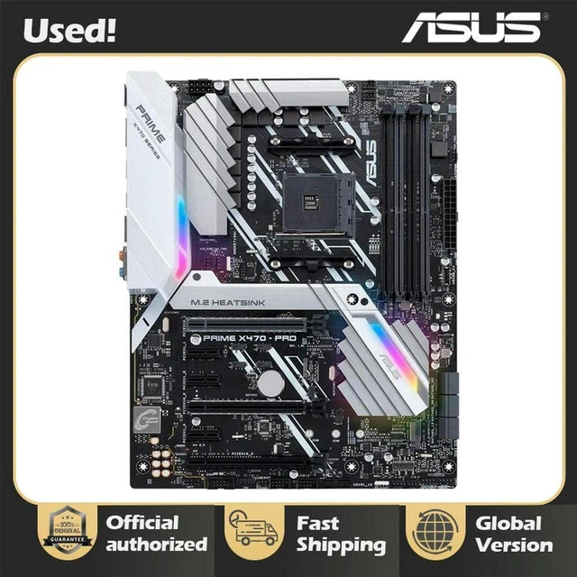 Main image of ATX Desktop Motherboard PRIME X470 PRO, AMD X470 Chipset AM4 Socket, for Ryzen / 7th Gen A-Series CPU, 4×DDR3? No,4×DDR4, 2×M.2 PCIe 3.0 x16, Fully Tested Working Replacement Mainboard
