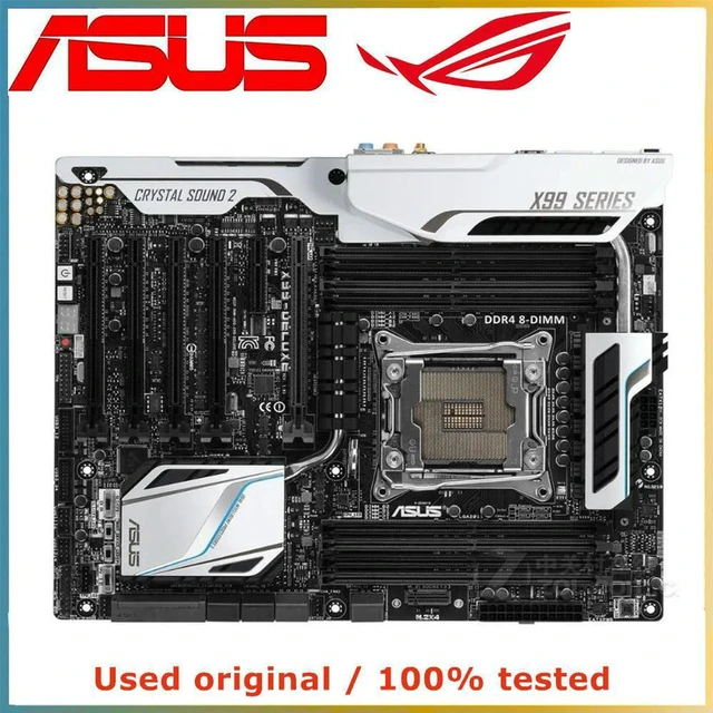 Alt view image 3 of 4 - ATX Desktop Motherboard X99-DELUXE, LGA2011-3 Intel X99 Chipset, Max 64GB DDR4, SATA III PCIe 3.0 x16, Fully Tested Working Replacement Mainboard