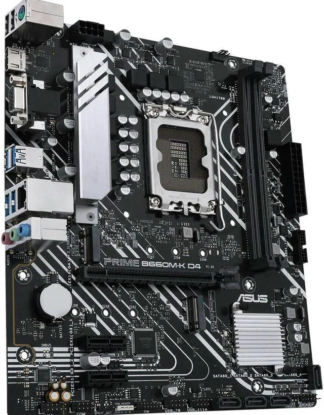 Main image of M-ATX Desktop Motherboard PRIME B660M-K D4, Intel B660 LGA1700 Socket, Supports 12th Gen CPU, Max 64GB DDR4 5333+(OC)MHz, PCIe 4.0, Fully Tested Working Replacement Mainboard