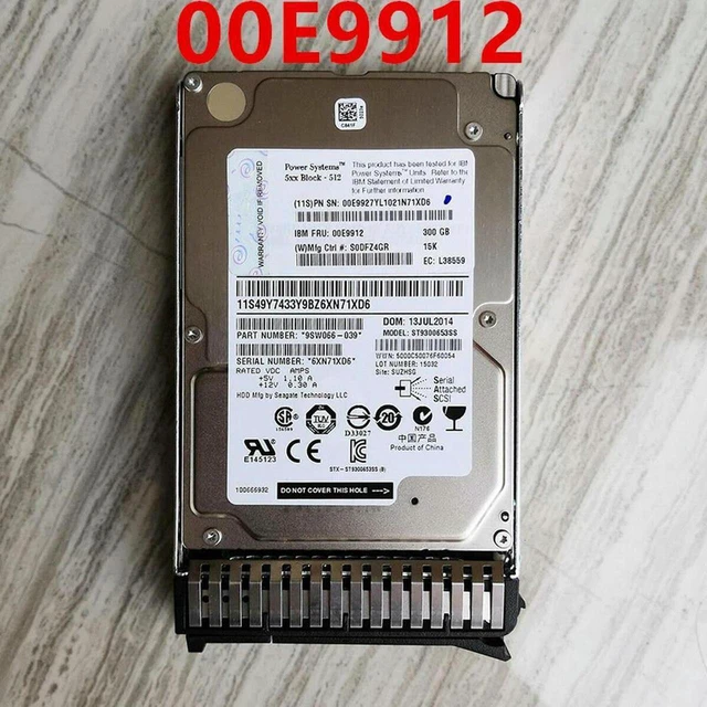 Main image of 300GB 2.5" SAS 12Gb/s 15000RPM Server Internal Hard Drive Replacement, 32MB Cache SAS HDD Compatible with PN 00E9912 00E9927, High Speed Enterprise SAS Hard Disk for Server Storage RAID Repair Upgrade