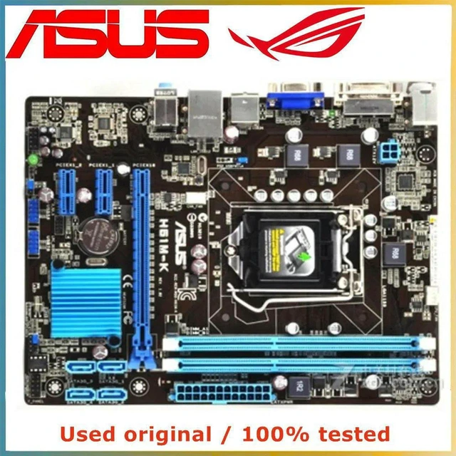 Main image of H61 mATX Desktop Motherboard Replacement for ASUS H61M-K, LGA1155 Socket, Support DDR3 RAM up to 16GB, SATA II & PCI-E 2.0 X16 Slot, Mainboard for 2nd/3rd Gen Intel CPU, Office Daily Desktop PC Repair