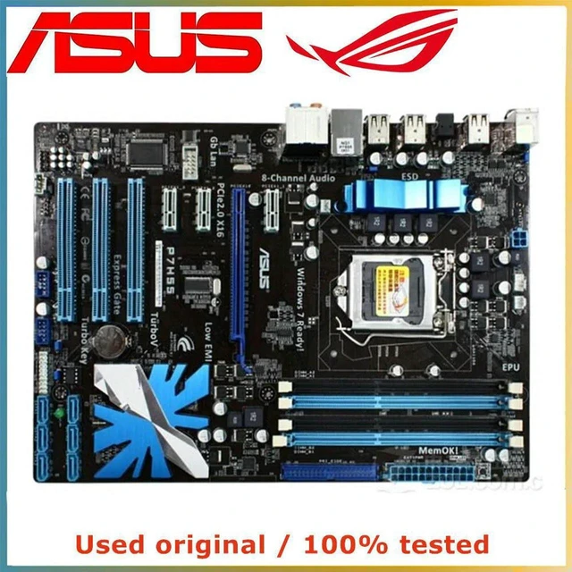 Main image of H55 ATX Desktop Motherboard Replacement for ASUS P7H55, LGA1156 Socket, Support DDR3 RAM up to 16GB, SATA II & PCI-E 2.0 X166 Slot, Mainboard for 1st Gen Intel Core CPU, Daily Office Retro Desktop PC