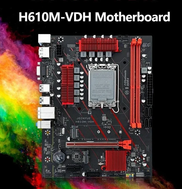 Alt view image 4 of 4 - H610 mATX Desktop Motherboard H610M-VDH, LGA1700 Socket, Support DDR4 RAM up to 64GB, Mainboard for Intel 12th Gen i3 i5 i7 CPU, M.2 NVME HDMI DP Video Output, Stable Entry Office and Light Gaming PC