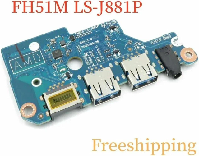 Main image of Laptop USB Ethernet Audio IO Board Replacement for Acer Nitro 5 AN515-44 Notebook, Board FH51M LS-J881P, Integrated LAN USB Audio Interface Circuit Board, 100% Fully Tested Working Spare Part for AN51