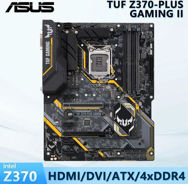Alt view image 2 of 4 - ATX Gaming Motherboard ASUS TUF Z370-PLUS GAMING II, LGA1151 Socket for Intel 8th 9th Gen Core i3 i5 i7 CPU, 4 DDR4 Slots, M.2 NVME SATA III PCIe 3.0, Durable TUF Mainboard, Stable Spare Repair Part f