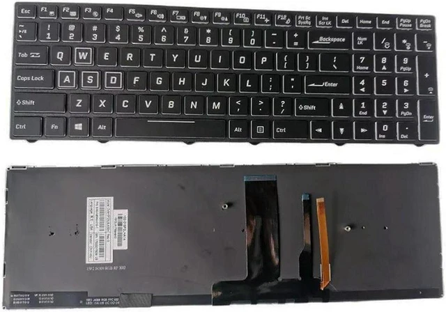 Main image of Colorful Backlit Laptop Keyboard for N850 Notebook, PN 6-80-N85H0-011-1 6-80-N85H3-191-1 Model CVM15F23USJ4309 CVM15F23USJ430B CVM15F2300J430M, RGB Backlight Replacement Keyboard, 100% Fully Tested Sp