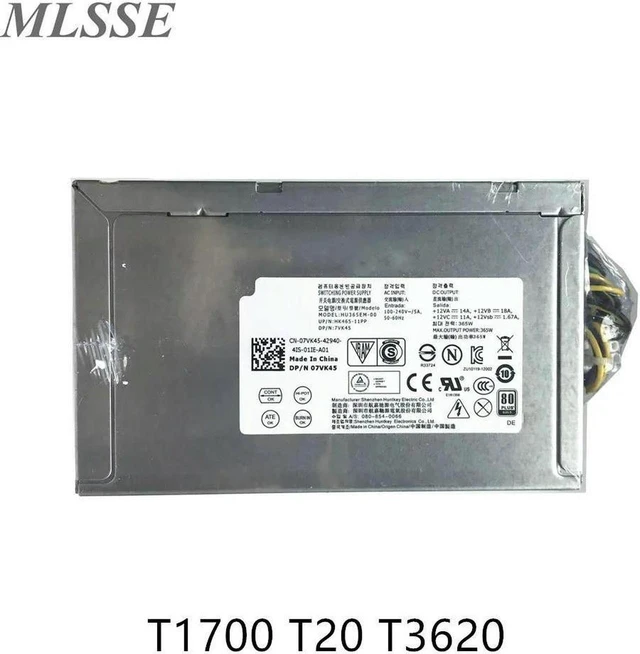 Main image of 365W Desktop Power Supply Replacement for Dell XPS XE2 T1700 T20 T3620 Workstation, Model HU365EM-00 D365EM-00 PN 07VK45 0T1M43, 8pin+6pin+4pin Connector PSU, Stable DC Power Unit, 100% Fully Tested S