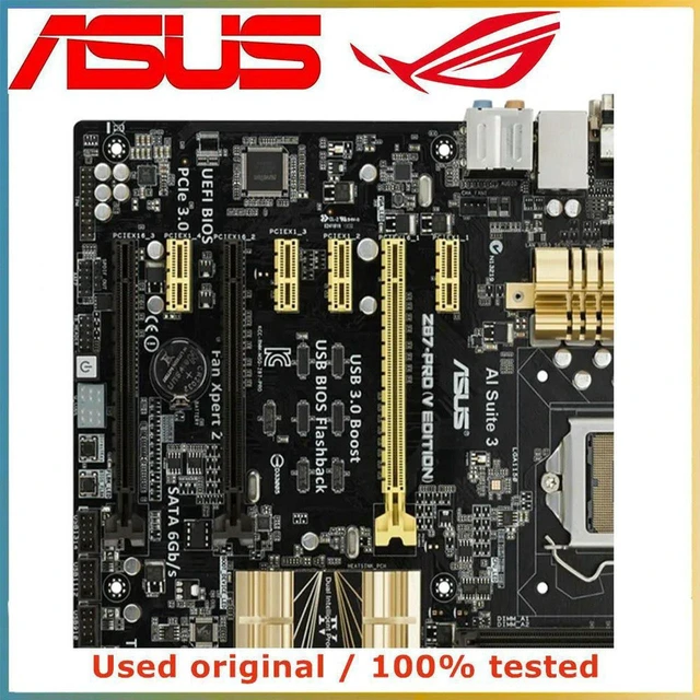 Main image of ASUS Z87-PRO V EDITION Desktop Motherboard, LGA1150 Socket for Intel 4th Gen CPU, 4 DDR3 Slots Max 32GB, SATA III PCIe 3.0 X16 Slot, Stable Durable Mainboard, 100% Fully Tested Spare Repair Part for G
