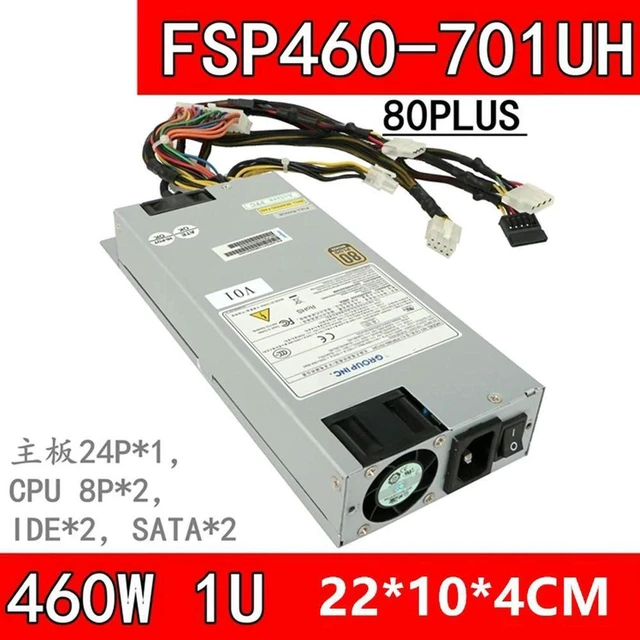Main image of 1U 460W 80 Plus Bronze Switching Power Supply Replacement PSU FSP460-701UH FSP460-701UG, Stable Output for Server, NAS, Industrial PC Rack Chassis Repair Upgrade