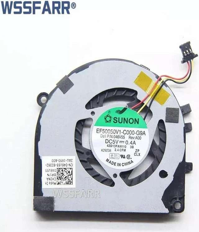 Main image of Laptop CPU Cooling Fan Replacement for XPS 13 L321X Ultrabook, PN 046V55 46V55, 4-Pin DC 5V Notebook Cooler Fan, Fully Tested for Laptop Overheating Repair