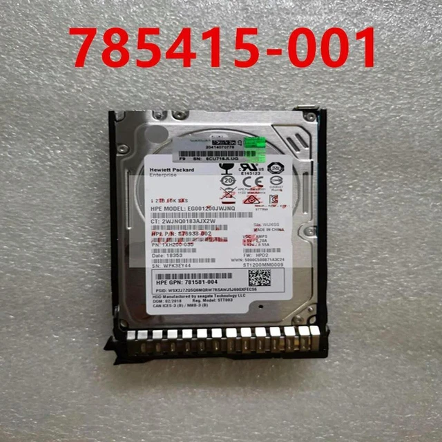 Main image of 1.2TB 2.5" SAS 10K RPM 128MB Cache Server Hard Drive Replacement, PN 785079-B21 785415-001 Internal SAS HDD, 100% Fully Tested for Server Storage Array Repair