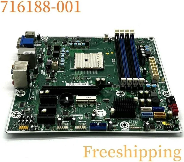 Main image of 716188-001 Desktop Motherboard Replacement for P6-2317C, PN MS-7778 VER:1.0 717067-501 717067-601 Mainboard, 100% Fully Tested for Desktop PC Repair