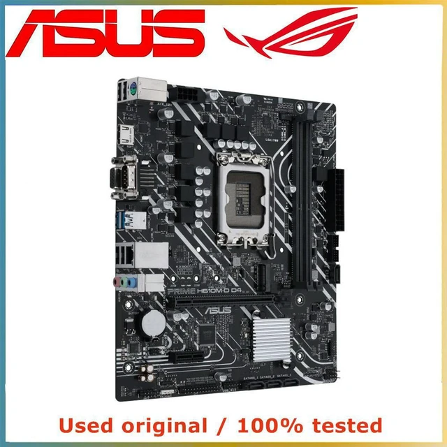 Alt view image 3 of 4 - PRIME H610M-D D4 Micro ATX Desktop Motherboard Intel H610 Chipset LGA1700 Socket, DDR4 Up to 64GB, M.2 NVMe, PCIe 4.0 X16 Mainboard, 100% Fully Tested for Office and Gaming PC Repair & Upgrade