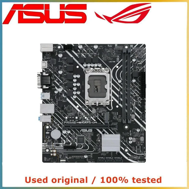 Alt view image 4 of 4 - PRIME H610M-D D4 Micro ATX Desktop Motherboard Intel H610 Chipset LGA1700 Socket, DDR4 Up to 64GB, M.2 NVMe, PCIe 4.0 X16 Mainboard, 100% Fully Tested for Office and Gaming PC Repair & Upgrade