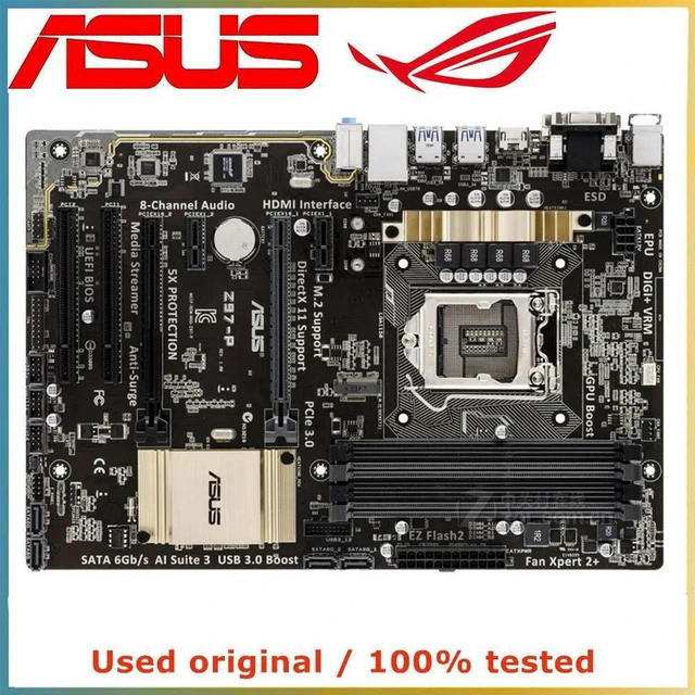 Alt view image 2 of 4 - Z97-P ATX Desktop Motherboard Intel Z97 Chipset LGA1150 Socket, DDR3 Up to 32GB, SATA III PCIe 3.0 X16 Mainboard, 100% Fully Tested for Desktop PC Repair and Hardware Upgrade