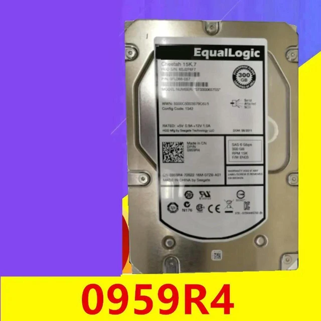 Main image of 300GB 3.5" SAS 15000RPM 64MB Cache Enterprise Server Hard Drive PN 0959R4 959R4, Model ST3300657SS, 100% Fully Tested for Server Storage Array Repair