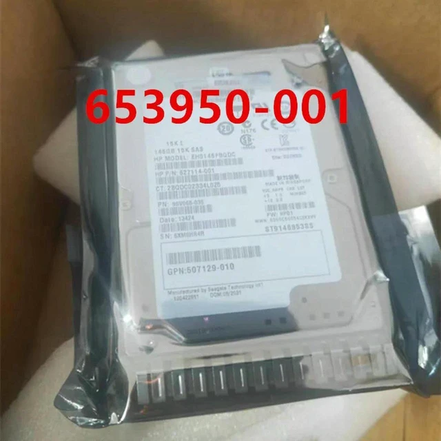 Main image of HPE 146GB 2.5" SAS 6Gb/s 15000RPM 32MB Cache Enterprise Server Hard Drive PN 652605-B21 653950-001 627114-001 507129-010, Compatible with ProLiant G8 G9 Server, 100% Fully Tested for Data Center Stora
