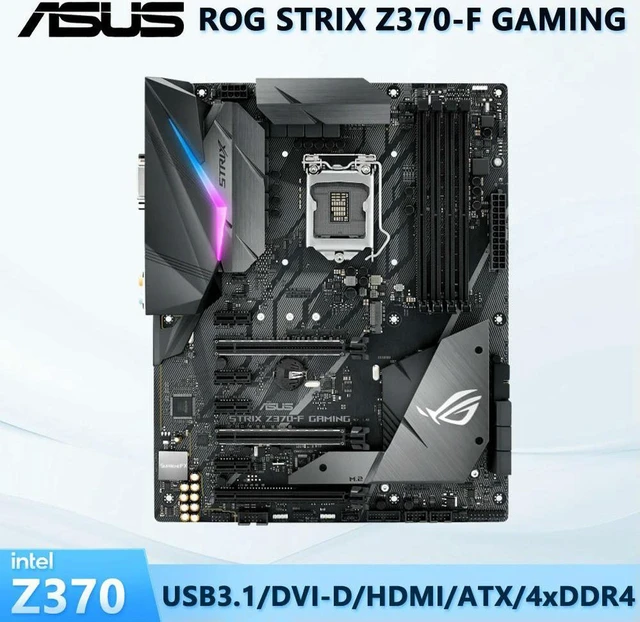 Alt view image 3 of 4 - ASUS ROG STRIX Z370-F GAMING ATX Motherboard, Intel Z370 Chipset LGA1151 Socket DDR4 Mainboard for 8th and 9th Gen Intel Core i3/i5/i7, Pentium Gold and Celeron Processors, Dual M.2 PCIe 3.0 x4 Slots,