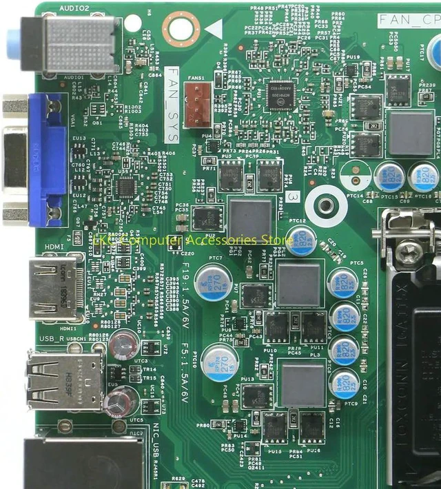 Alt view image 2 of 4 - Dell Vostro 3667 3668 MT Custom H110 Motherboard, Part Number VFD52 0VFD52 CN-0VFD52, PCB 15141-1, LGA1151 Socket DDR4 Mainboard for 6th & 7th Gen Intel Core i3/i5/i7, Pentium, Celeron Processors, 2×D