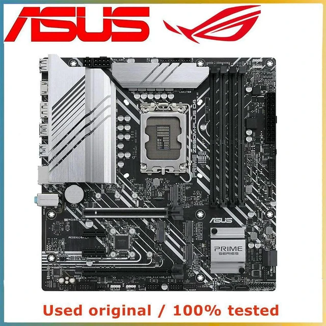 Main image of ASUS PRIME Z690M-PLUS D4 mATX Motherboard, Intel Z690 Chipset LGA1700 Socket DDR4 Mainboard, Supports 12th/13th/14th Gen Intel Core Processors, 4×DDR4 DIMM Dual Channel Max 128GB, PCIe 5.0 x16 Slot, 3