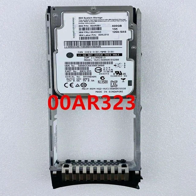 Main image of 600GB 2.5" SAS 12Gb/s 15000RPM 64MB Cache V7000G2 Internal Server Hard Drive 00AR323 00AR391 00MJ310 Replacement 100% Tested