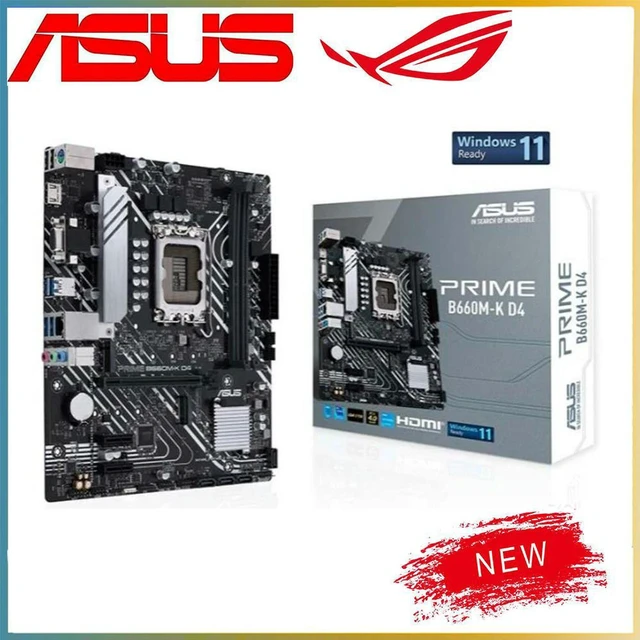 Alt view image 4 of 4 - ASUS PRIME B660M-K D4 Motherboard LGA1700 DDR4 B660 Chipset Desktop Mainboard Replacement 100% Tested