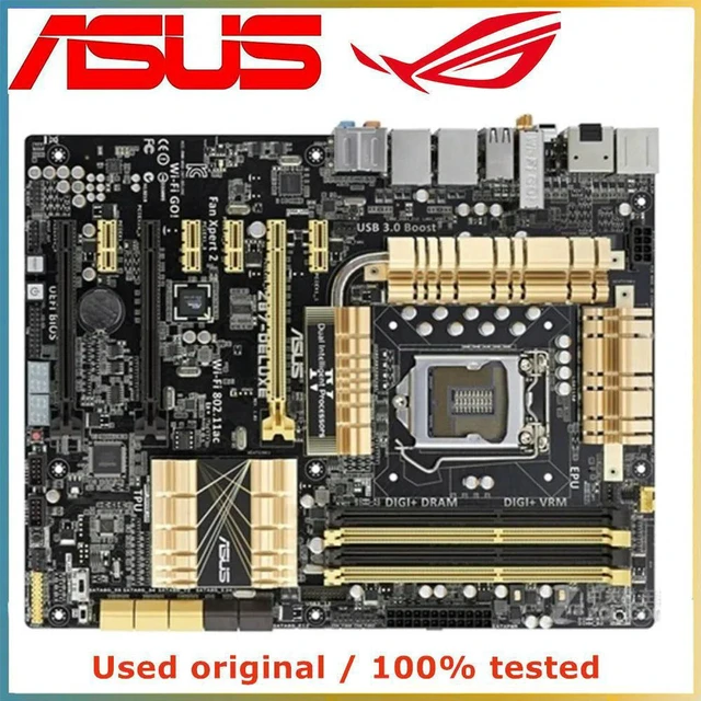 Alt view image 2 of 4 - ASUS Z87-Deluxe Motherboard LGA1150 DDR3 32GB SATA III PCIe 3.0 x16 Z87 Desktop Mainboard Replacement 100% Tested